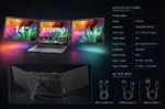 Kwumsy S10 PRO WEBAB.Lt dvigubas 14 colių papildomas nešiojamas monitorius