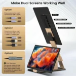 Kwumsy S6 Black WEBAB.Lt dvigubas nešiojamas papildomas monitorius nešiojamajam kompiuteriui laptopui
