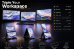 Kwumsy S6 Black WEBAB.Lt dvigubas nešiojamas papildomas monitorius nešiojamajam kompiuteriui laptopui